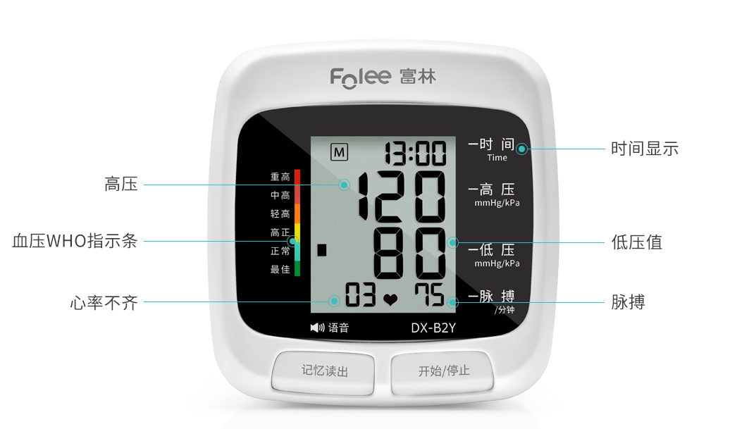 富林DX-B2/B2Y臂式电子血压计